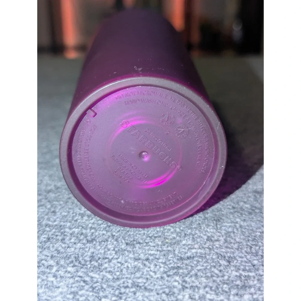 Starbucks August 2021 Matte Purple Soft Touch Tumbler Cold Cup Venti 24oz